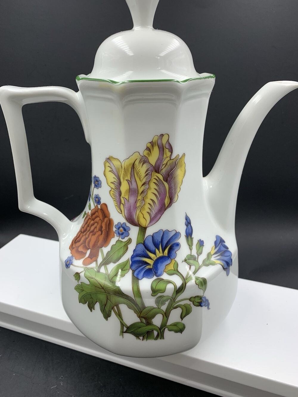 Vintage Bareuther Waldsassen Bavaria Germany Coffee Teapot With Floral Pattern
